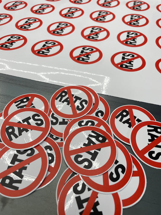 NO RATS 🚫 STICKER - 2 FO 5